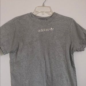 gray adidas embroidery tshirt